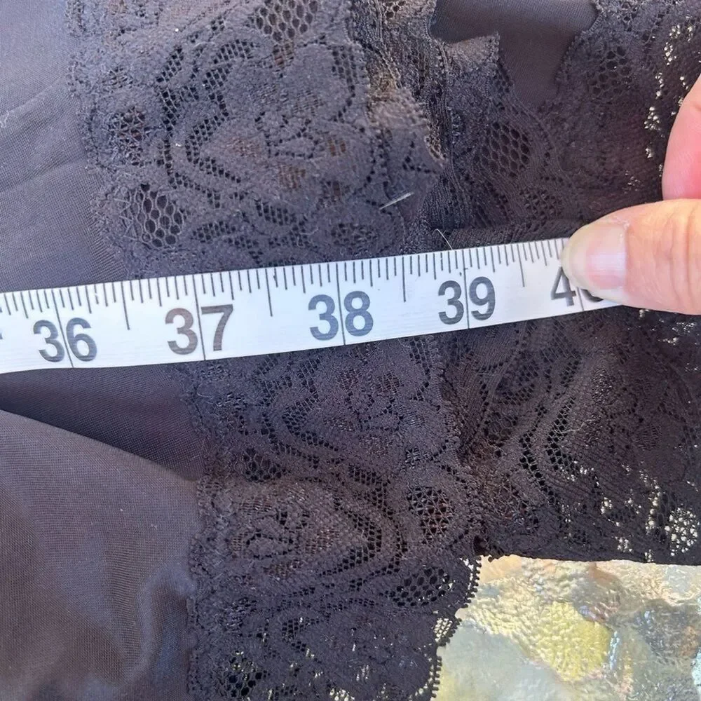 VTG Jones New York Y2K size L black lace stretch Sexy chemise slip dress NEW